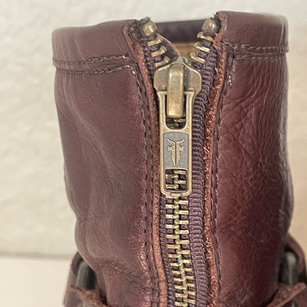 Vintage Frye Phillip Harness Short moto Boot in chocolate brown 7 - Picture 7 of 13